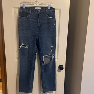 Ripped Blue Jeans Abercrombie and fitch women’s